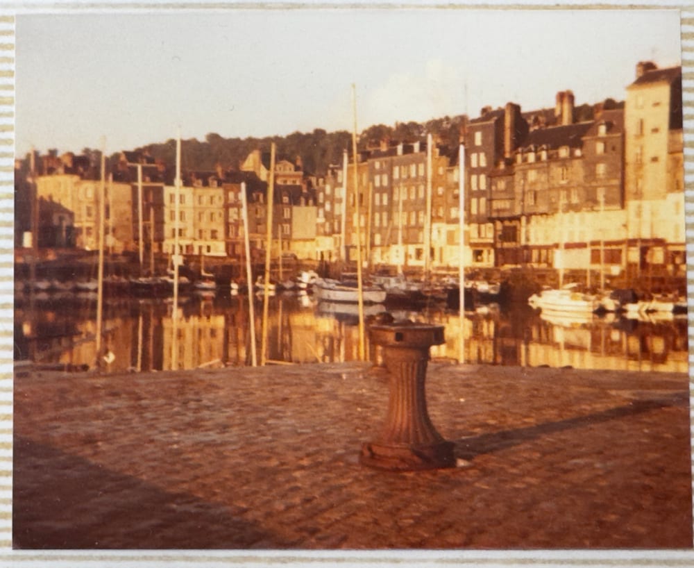 Honfleur harbour at low evening light, photographed on a childhood trip to Normandy