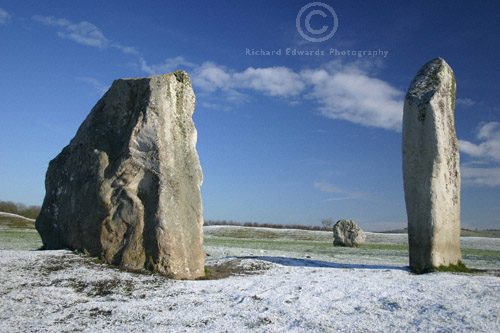 Avebury Stones in Snow